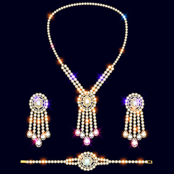 一套珠宝婚礼用珍贵的宝石图片下载