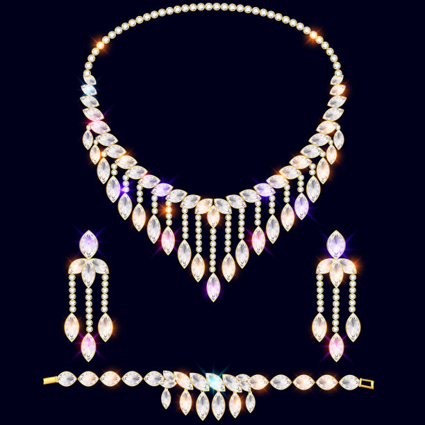 一套珠宝婚礼用珍贵的宝石图片下载