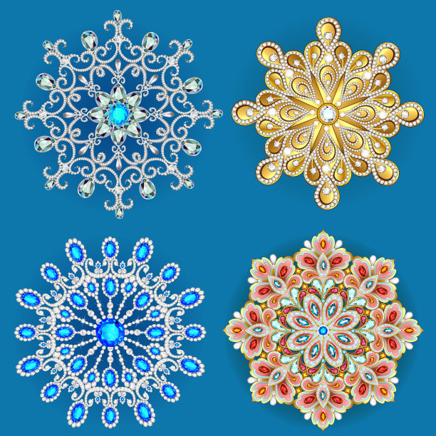 一套珠宝，镶有宝石的金胸针图片下载