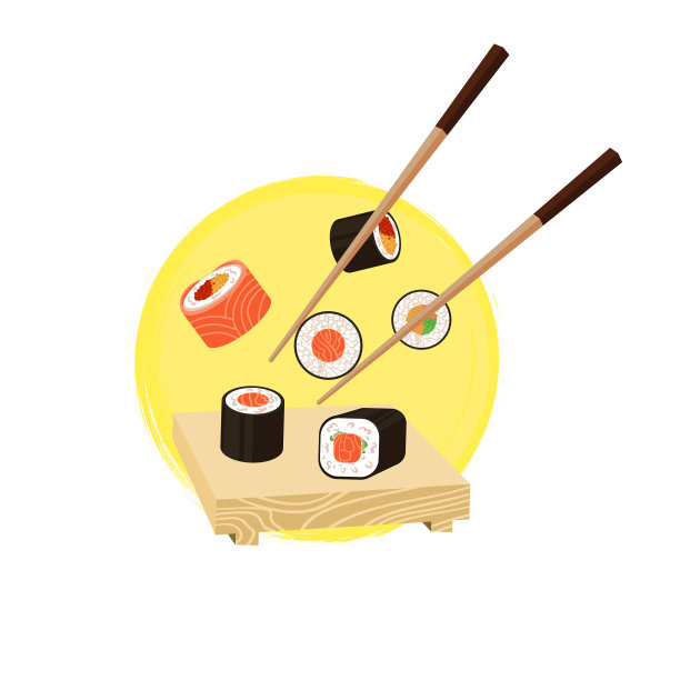 筷子卷在圆形背景图片下载