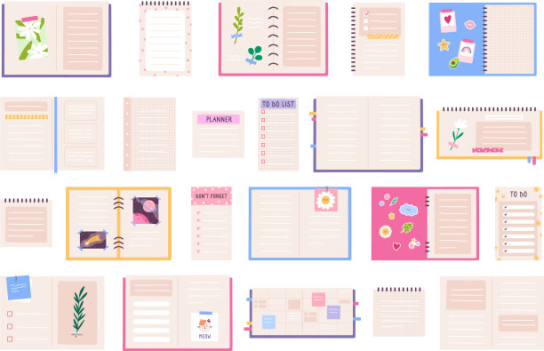 可爱的计划，日记，日记，纸，笔记本和图片下载