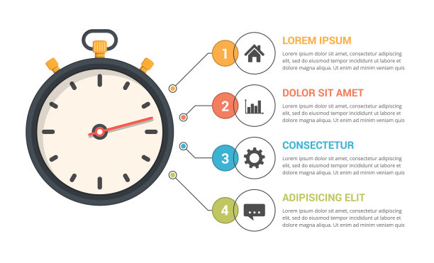 信息图表模板与秒表图片下载