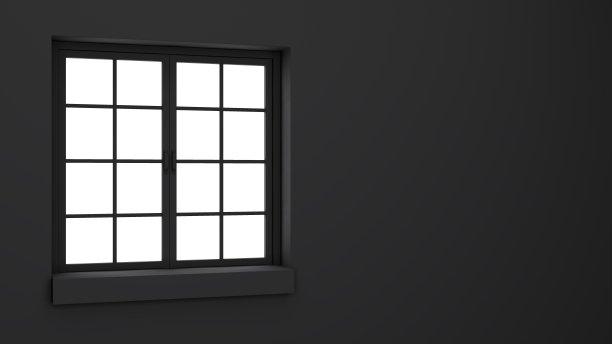 黑色窗口与白色背景。图片下载