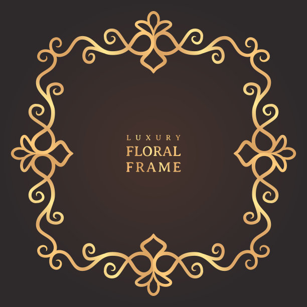 优雅奢华的复古黄金装饰框架图片下载