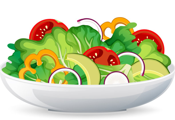 健康餐配新鲜蔬菜沙拉碗图片下载