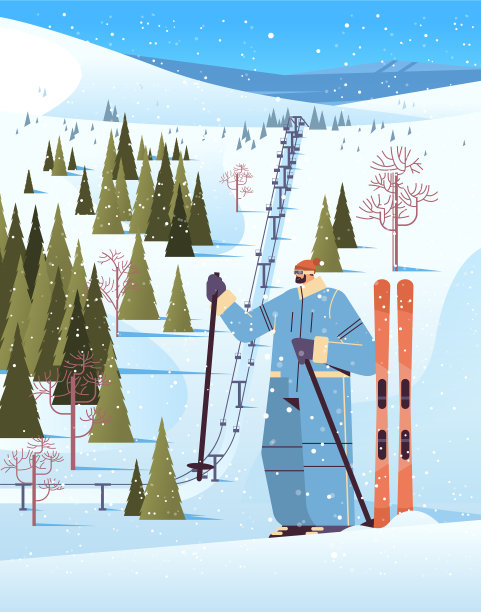 滑雪男运动员滑雪女做活动图片下载