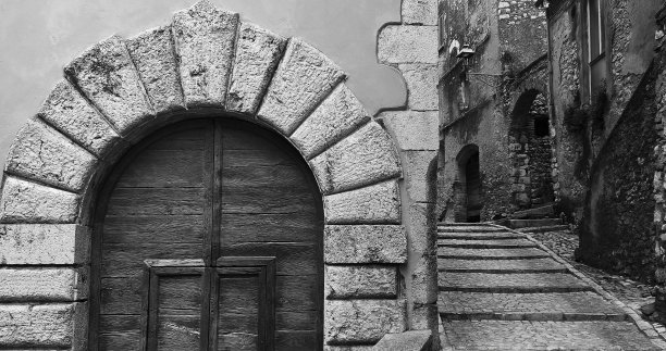 意大利的Borghi是黑白的图片下载