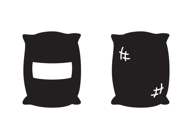 袋与标签剪影图标纺织品包装图片下载