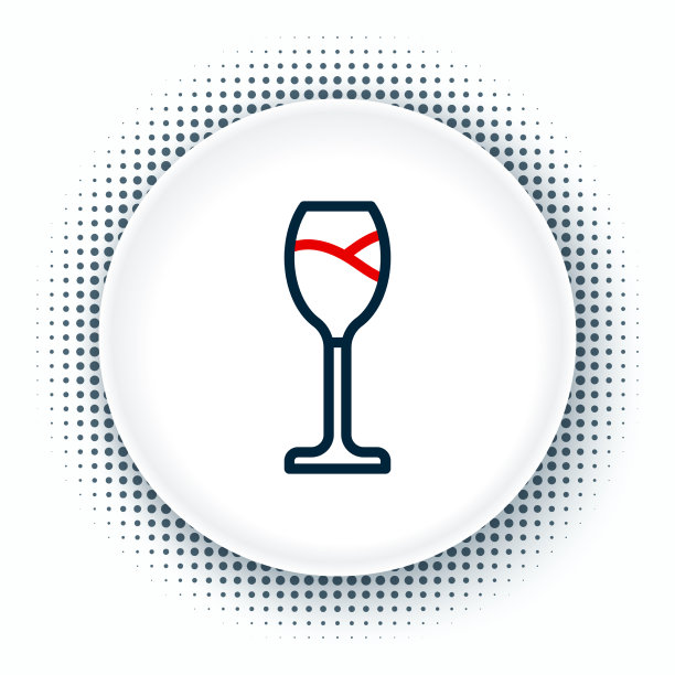 线酒杯图标孤立在白色背景图片下载