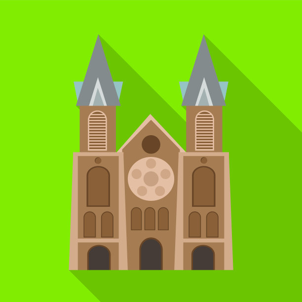 孤立的对象教堂和越南图标设置图片下载