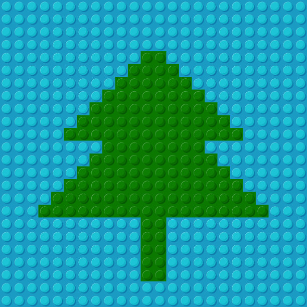 由塑料结构制成的圣诞树图片下载