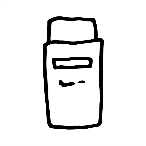 化妆品瓶面霜容器管涂鸦素描图片下载