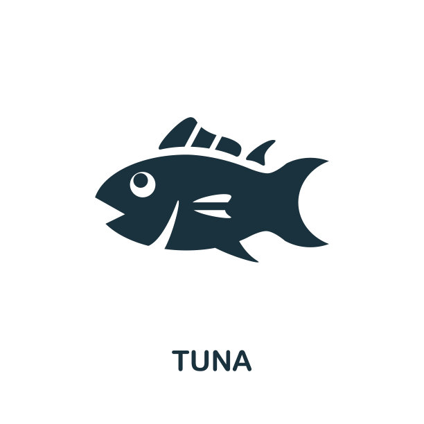 金枪鱼图标。来自海鲜收藏的简单插图。创意金枪鱼图标的网页设计，模板，信息图和更多图片下载
