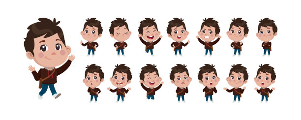 一群人摆着不同的姿势图片下载