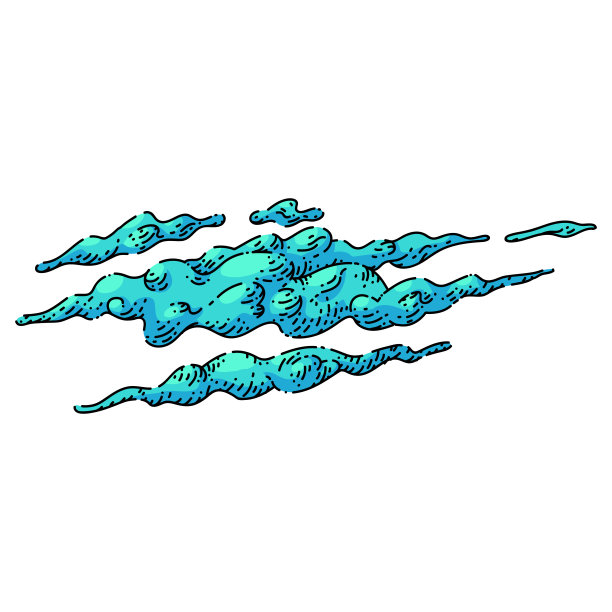 雾云草图手绘矢量图片下载