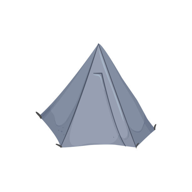 森林帐篷营地颜色图标矢量插图图片下载