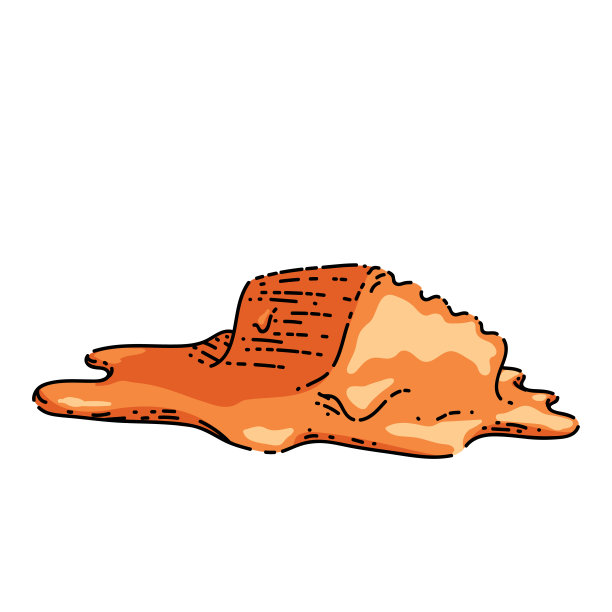 立方体融化焦糖素描手绘矢量图片下载