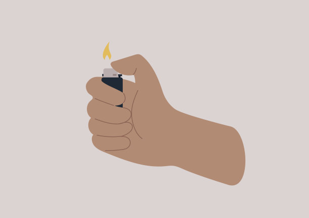 一只手用拇指点打火机图片下载