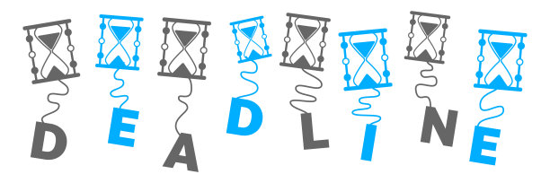 最后期限短信沙漏悬挂蓝灰色图片下载