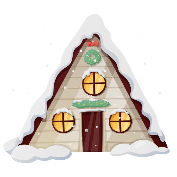 冬季的卡通屋与图片下载