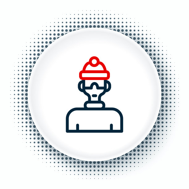 线条冬季运动员图标孤立在白色图片下载