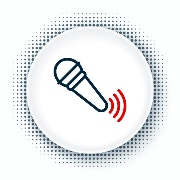 线无线麦克风图标孤立在白色图片下载