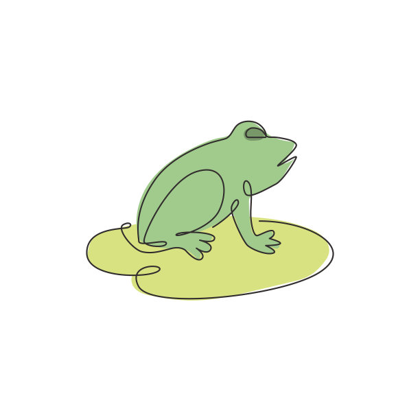 单线连续画幸福青蛙图片下载