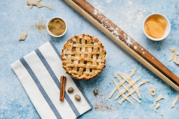 美味的格子蜜桃派图片下载