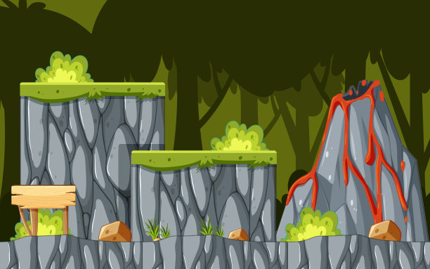 一个游戏模板冒险森林场景图片下载