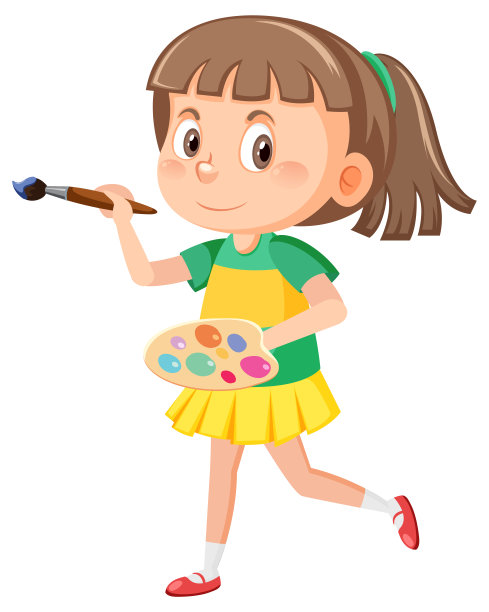 可爱的女孩卡通人物绘画图片下载