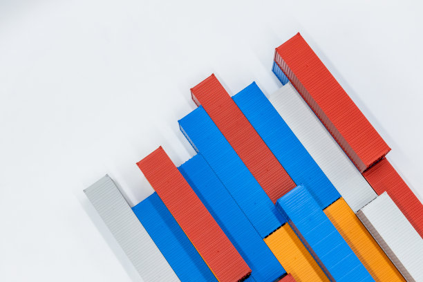 集装箱白底货箱，全球商贸公司物流运输进出口货物按集装箱货运，集装箱白底复印仓位。图片下载