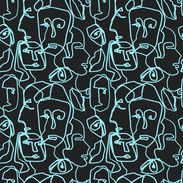 人脸图案黑色图片下载