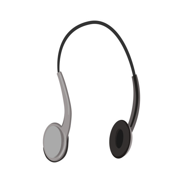 音频耳机彩色图标矢量插图图片下载