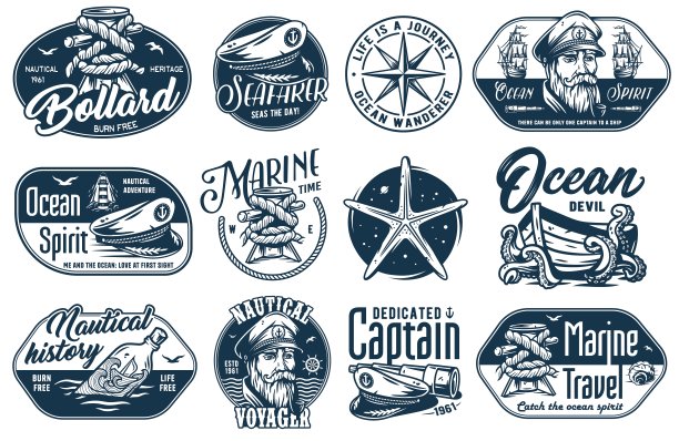 航海海洋标志，船舶，船长帽图片下载