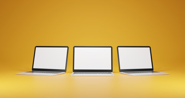 笔记本电脑模型与白屏为您的设计。3 d渲染图图片下载