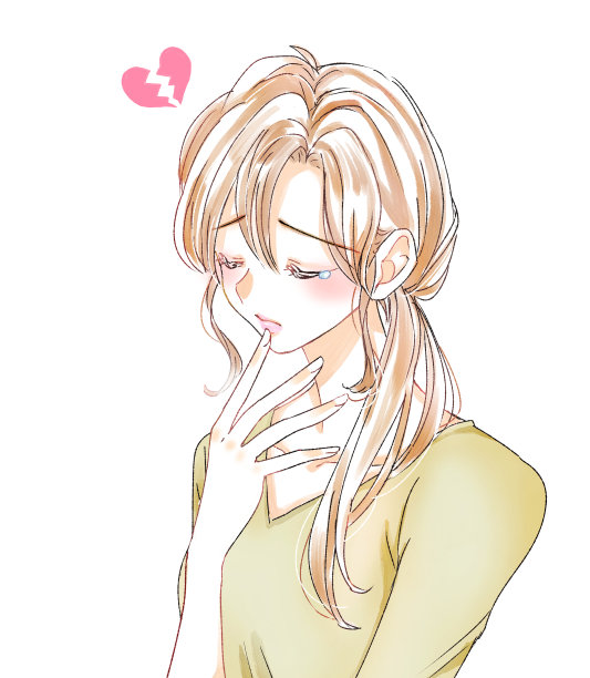 一个美丽女人流泪的插图图片下载