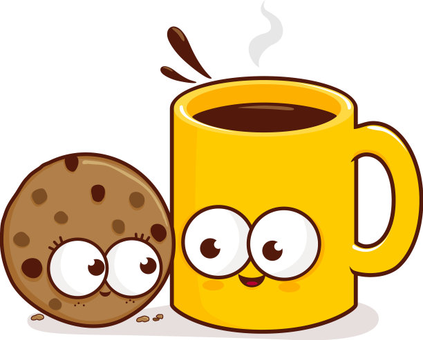 卡通咖啡和饼干角色图片下载