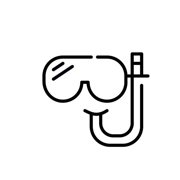 浮潜装备。暑假在海滩上。像素完美，可编辑的笔画线图标图片下载