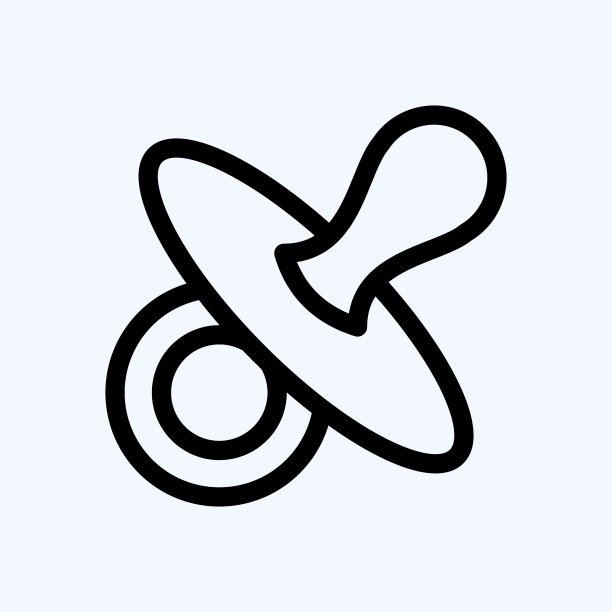 图标假奶头。适合儿童的标志。行风格。简单的设计可编辑。设计模板向量。简单的说明图片下载