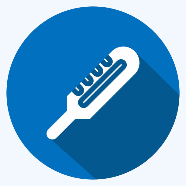 图标温度计。适合儿童的标志。长长的阴影风格。简单的设计可编辑。设计模板向量。简单的说明图片下载