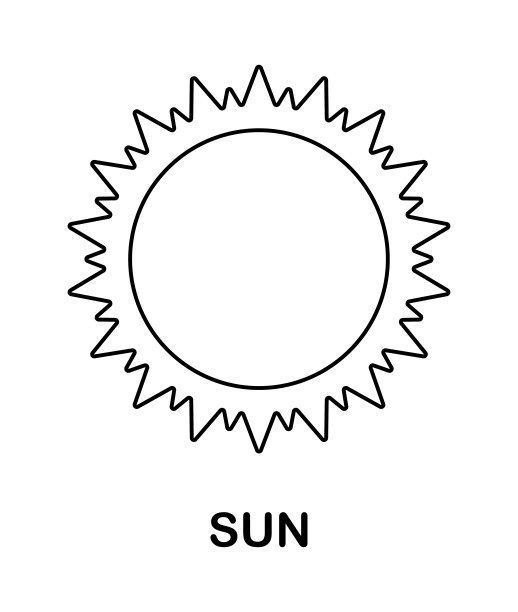 与太阳为孩子着色页面图片下载