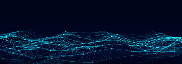 未来动态波与点和线。智能波浪技术概念。大数据可视化。网络连接。矢量插图网站。图片下载