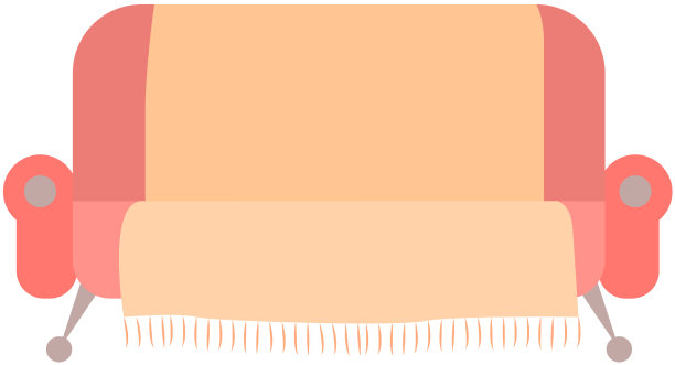 沙发和沙发棕色的彩色卡通图片下载
