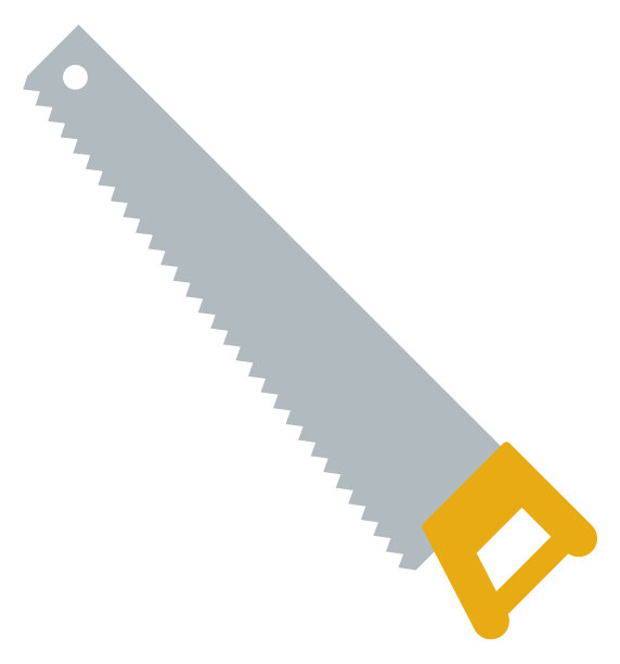 手锯图标。木材切削刀具。木工工具图片下载