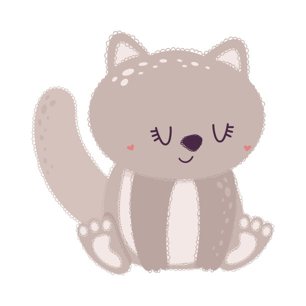 一只有趣的猫睡着了的插图。图片下载