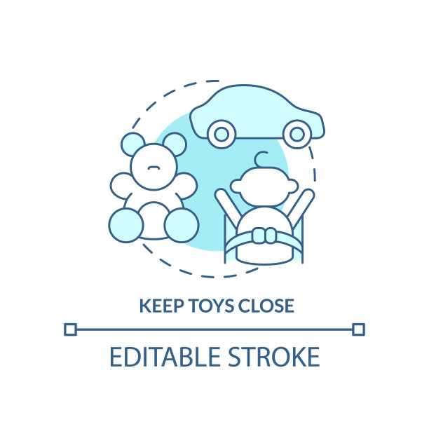 保持玩具接近蓝绿色概念图标图片下载