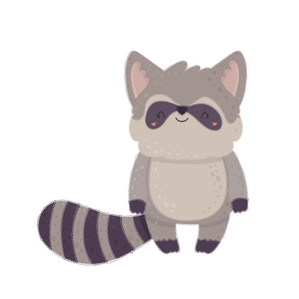 美丽可爱的浣熊节日插图。图片下载