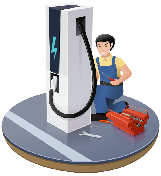 电动汽车充电站的维护(切断)图片下载