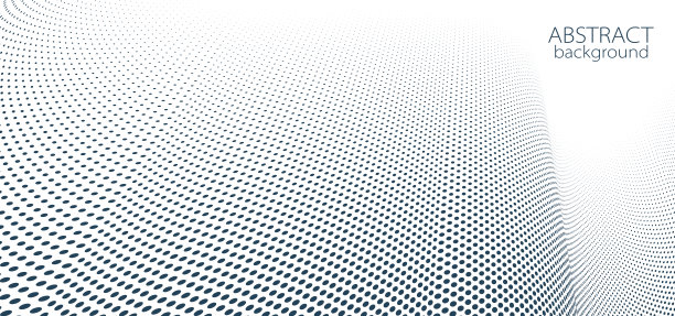 消失的点向量抽象背景在黑色和白色的最小风格和文本的地方，技术主题半色调点梯度在运动，在3D透视。图片下载
