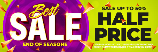 半价优惠的销售横幅图片下载